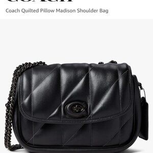 Black quilted Coach Madison with gunmetal hardware